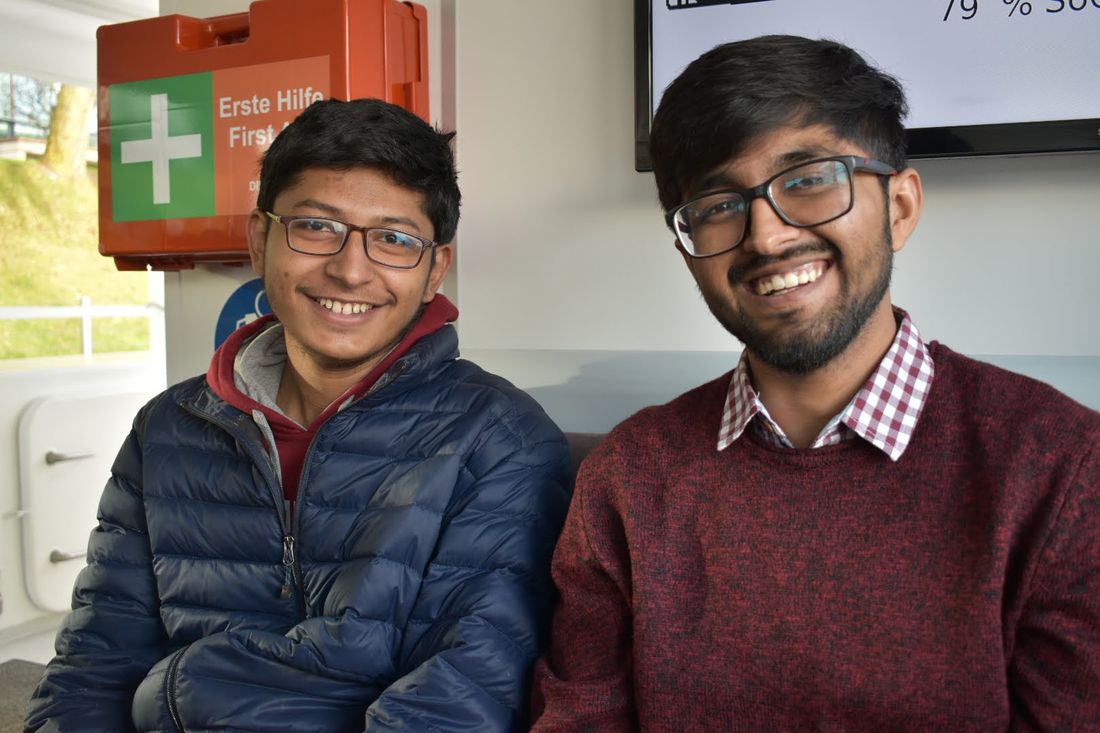 Bhagyesh and Ananya in the train to Hanover