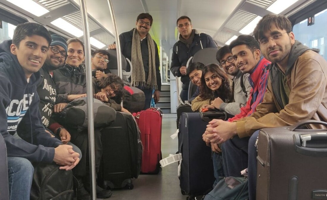 Indian group picture in the train to Braunschweig